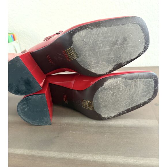 Bibi Lou Milena Double Strap Red Patent Mary Jane Heels Womens Size 38 (US 8) - Picture 7 of 8